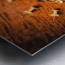 Pushpins arranged in light bulb icon Metal print