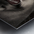 Urban man wearing headphones and beer cap in mouth Metal print