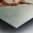 Vintage pinup woman with pretty make-up and hair Metal print