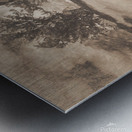 Retro pinup poster girl holding baseball in glove Metal print