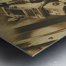 Vintage robot charging zone Metal print