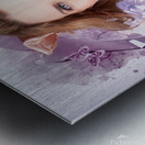 Brunette salon girl with smashing new hair style Metal print