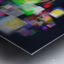 Woman accessing digital media with touch screen Metal print