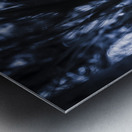 Evil man hiding in silence at dark forest  Metal print