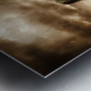 Scary clown doctor throwing knives outdoors Metal print