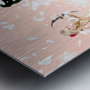 Beautiful cupid woman firing romance arrows Metal print