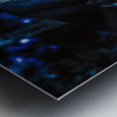 Evil zombie man creeping though black shadows Metal print