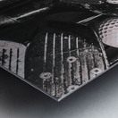 Scored and stained Metal print