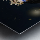 Royal damsel in distress waving white castle flag Metal print