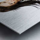 Sexy Woman Sitting On Car Tyre Metal print