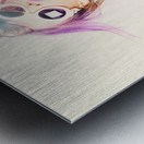 Sun flared 70s pin-up girl posing in funky colour Metal print