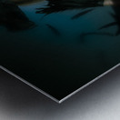 Beautiful mystical girl in delicate black fashion Metal print