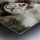 Mad scientist with solution to chemical reaction  Metal print