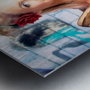 Portrait Of A Young Grunge Woman On Graffiti Wall Metal print