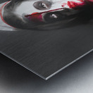 Scary zombie nurse with facial wounds Metal print