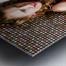 Funny Cute Cleaning Woman Ironing Retro Fashion Metal print