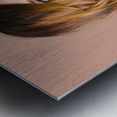 Beautiful female artist painting studio heart Metal print