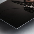 elegant woman wearing black vintage fashion Metal print