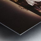 Retro Sixties Pinup Girl On Vintage Car Metal print