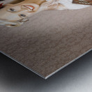 Smiling Vintage Woman Hearing Good News On Phone Metal print