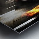 Fantasy jester walking magical halls of illusion Metal print