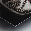 Woman with broken mirror and shattered reflection Metal print