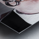 Man displaying a selection of stylish rings Metal print