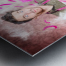 Funny cleaning man doing housework chores Metal print