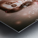 Scary horror voodoo girl with skeleton make-up Metal print