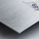 Pretty young business women holding sacks of money Metal print