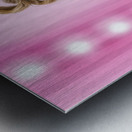 Funny hairdresser with cute hairdo. Pin up haircut Metal print