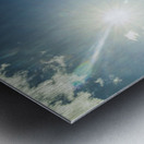 Beautiful coast with distant mountains Metal print