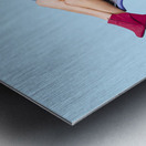 Woman sitting on a chair Metal print