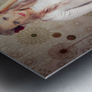 Portrait Of Blonde Girl With Classic Fashion Style Metal print