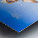 Beautiful Holiday Woman Holding Cocktail Glass Metal print