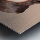 Pinup vintage woman chatting on shoe phone Metal print