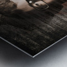 Secret agent biting the bullet Metal print