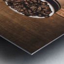 Coffee shop cup and beans Metal print