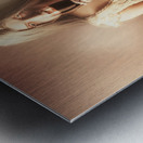 Gothic woman slipping wine glass. Halloween party Metal print