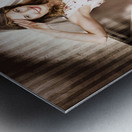 1940s aviation pinup girl wearing military fashion Metal print