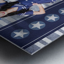 Young US marine corps pin-up girl. Sailor style Metal print