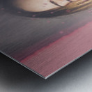 Valentine girl making wish kiss Metal print