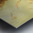 Happy nerd celebrating the fall of autumn Metal print