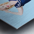 Young retro pinup girl wearing sailor uniform Metal print