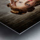 Young Retro Woman Holding Instant Camera Metal print