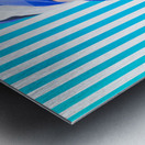 Beautiful retro pinup girl in scarf and sunglasses Metal print