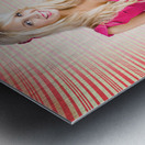 Smiling DJ Woman In Love With Retro Music Metal print