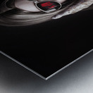 Vampire woman in darkness hiding from the light Metal print