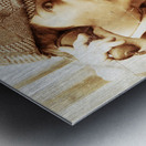 Old Fashioned Vintage Man Talking Through Antique Phone Metal print