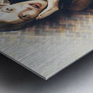 Surprised pin up girl gasping out shear joy Metal print